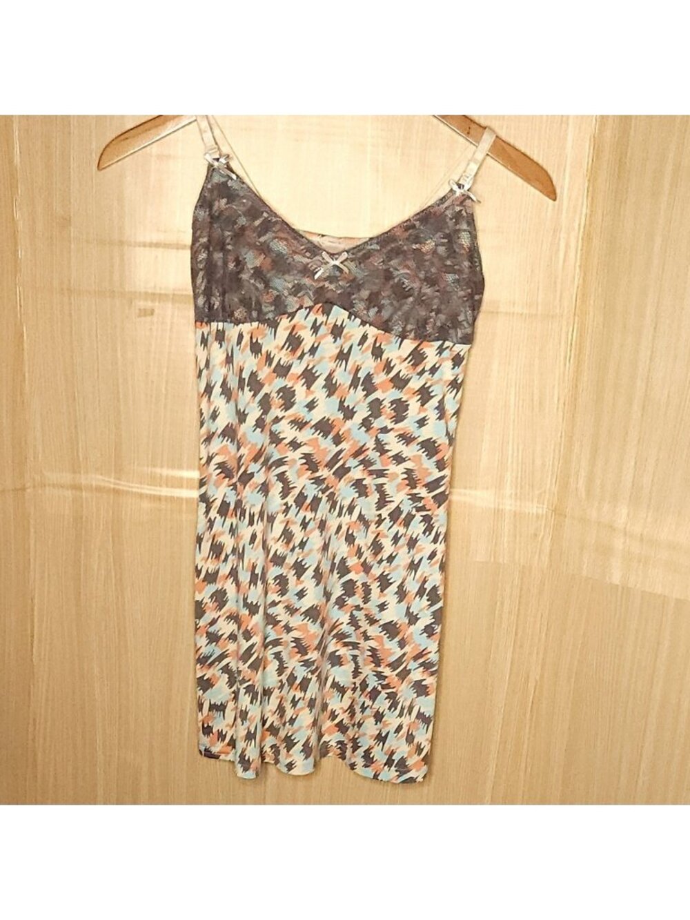 Nanette By Nanette Lapore White Grey Sleeveless Soft Chemise Medium